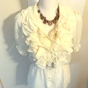 Ivory Ruffle Blouse